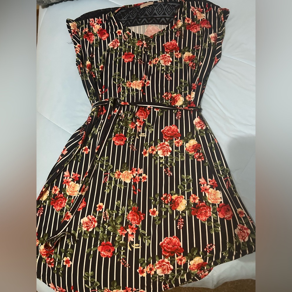 Bobbie Brooks Navy with Floral Plus Size dress